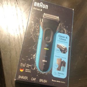 The Braun Series 3 rechargeable electric shaver
